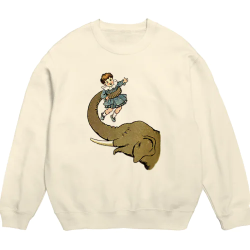 象と子供 Crew Neck Sweatshirt