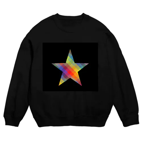 虹×スター×虹（ブラック） Crew Neck Sweatshirt