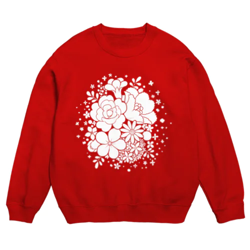 ぬりえフラワー Crew Neck Sweatshirt