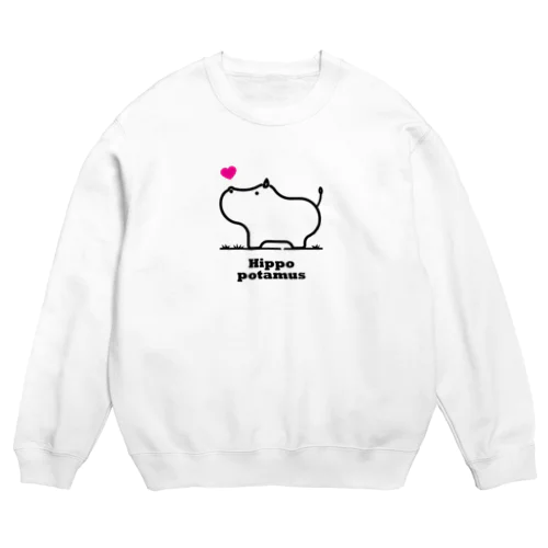 ヒッポー（カバ） Crew Neck Sweatshirt