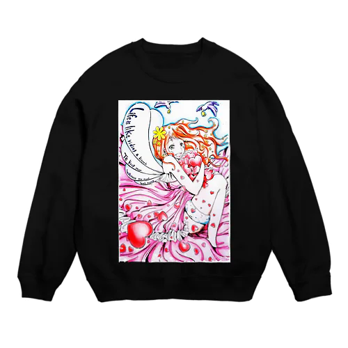 こぼれ落ちるハート Crew Neck Sweatshirt