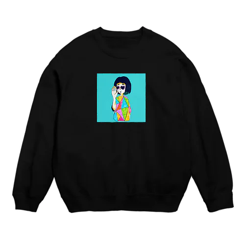 ぱりぴになれる Crew Neck Sweatshirt