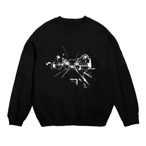 真夜中の線路 Crew Neck Sweatshirt