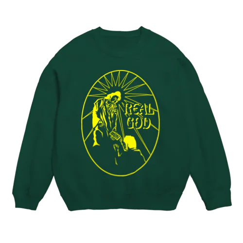 Real God1 h.t.(黄色) Crew Neck Sweatshirt