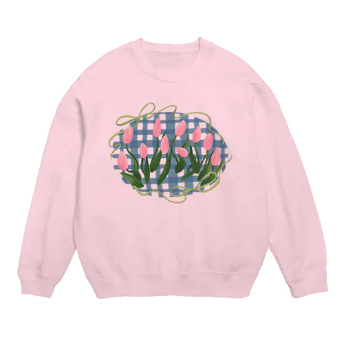 pink tulip Crew Neck Sweatshirt
