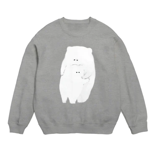 少し寒くなってきたねと話すくまの親子 Crew Neck Sweatshirt