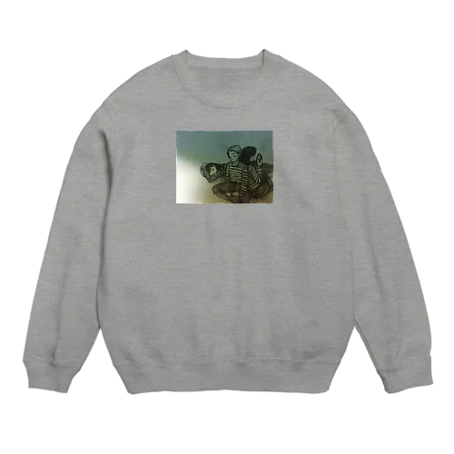 ボーダーとデニムの女 Crew Neck Sweatshirt