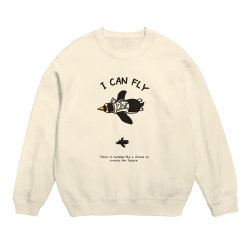 ペンギンの夢(濃い色線) Crew Neck Sweatshirt