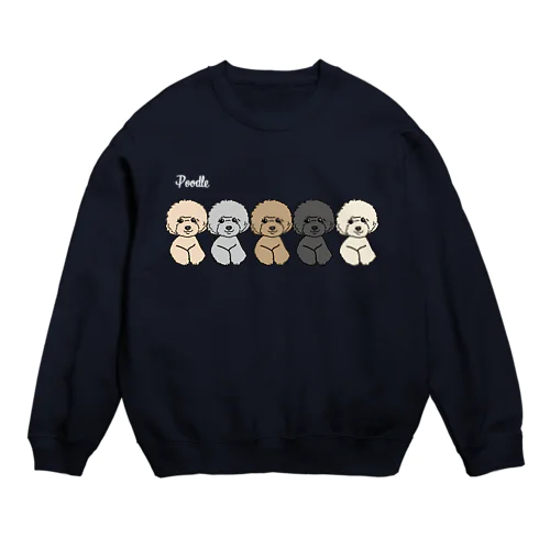 プードルさん Crew Neck Sweatshirt