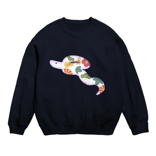 白ヘビ(新年縁起物) Crew Neck Sweatshirt