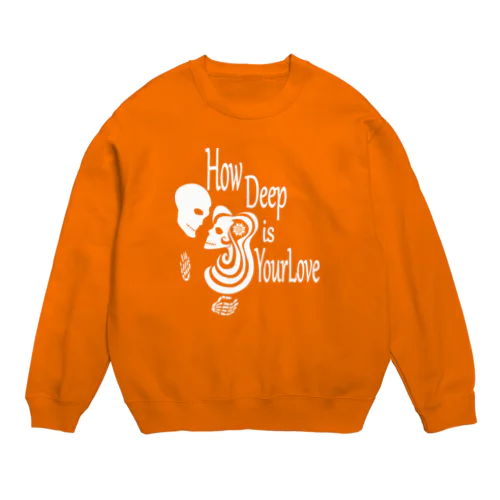 How Deep Is Your Love（白） Crew Neck Sweatshirt