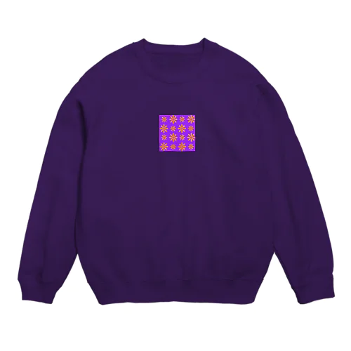 むらさきとおれんじベースのなんかのおはな Crew Neck Sweatshirt