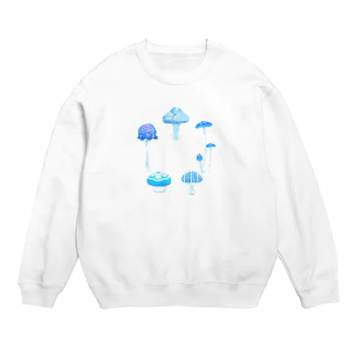 ガーリーブルーきのこ Crew Neck Sweatshirt