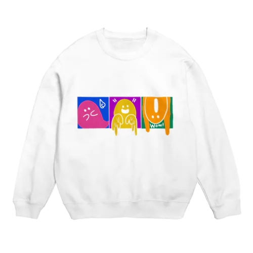 愉快でカラフルなおばけ達 Crew Neck Sweatshirt