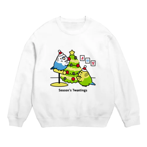 Chubby Bird セキセイインコ　クリスマスツリー Crew Neck Sweatshirt