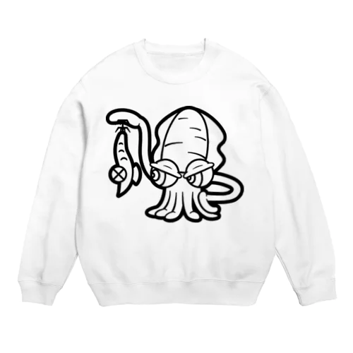 イカぽんちバックプリント Crew Neck Sweatshirt