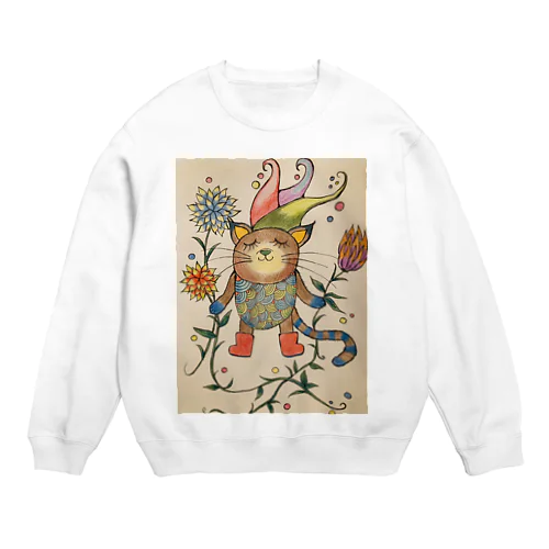 カラフル猫 Crew Neck Sweatshirt