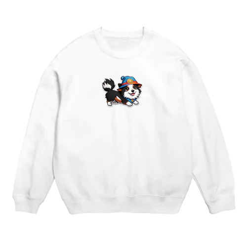 お帽子のボーダーコリー11 Crew Neck Sweatshirt