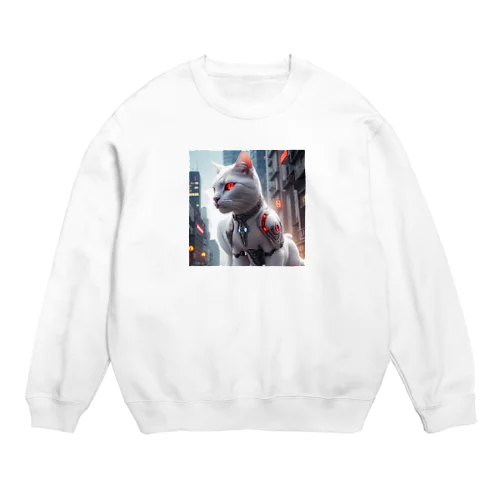 「メカネコの帰還 - The Return of the Mecha Kitty」 Crew Neck Sweatshirt