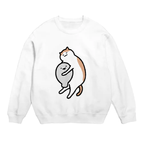 猫と眠るサカバンバスピス Crew Neck Sweatshirt