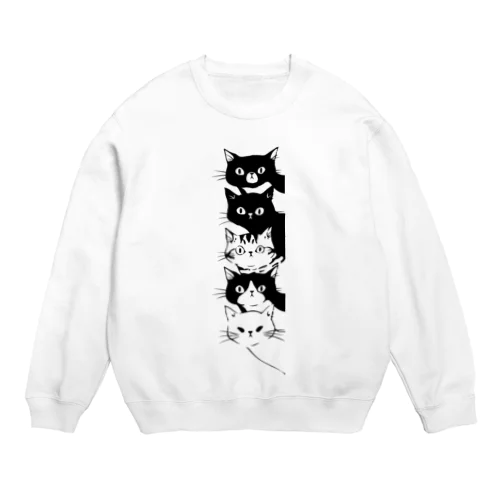 5匹の猫 Crew Neck Sweatshirt