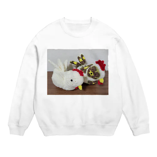 ニワトリ編みぐるみ Crew Neck Sweatshirt