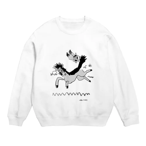 うまエンジョイ(千年ダーリン) Crew Neck Sweatshirt