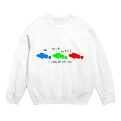Fishing Information. 公式ロゴ三色フィッシュ スウェット Crew Neck Sweatshirt