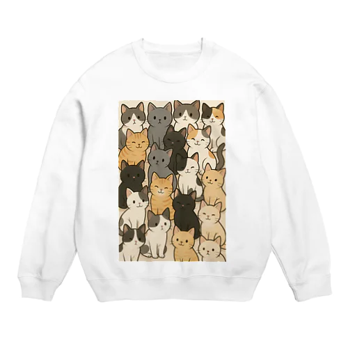 にゃんこ大集合！ Crew Neck Sweatshirt