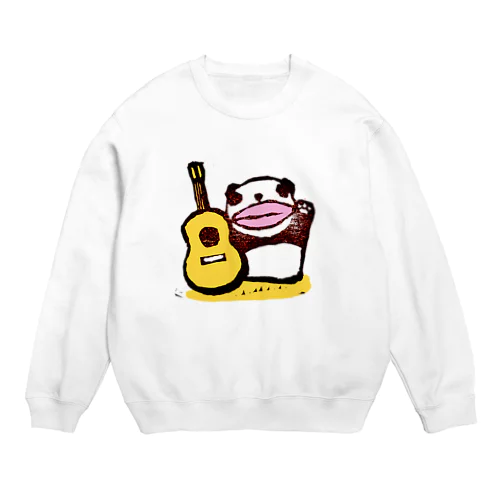「クラシックギターを持つパンダ」 Crew Neck Sweatshirt