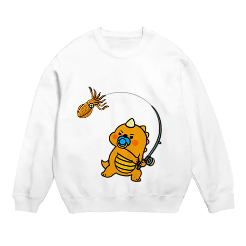 チュッパザウルス　バズルくん　釣り　アングラー Crew Neck Sweatshirt