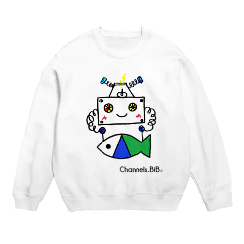 さかなロゴ × DENPAくん コラボ Crew Neck Sweatshirt