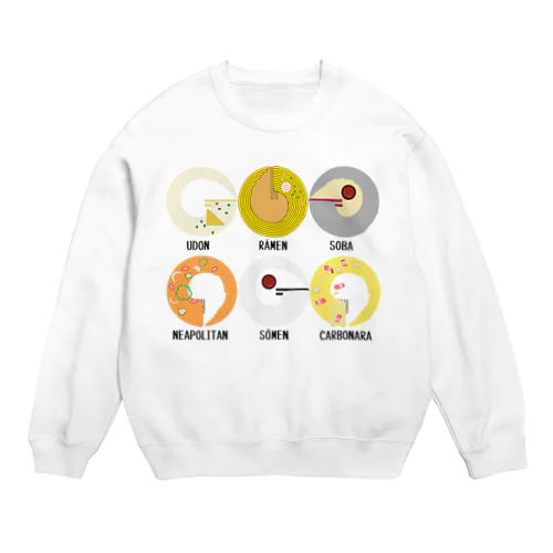無い家紋-麺類- Crew Neck Sweatshirt