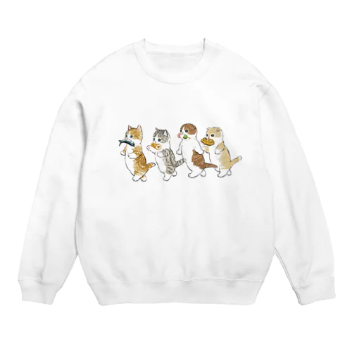 花より団子にゃん Crew Neck Sweatshirt