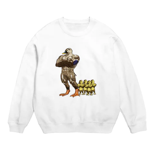マッチョカルガモ（親子） Crew Neck Sweatshirt
