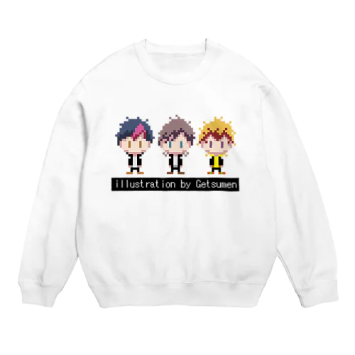 学ラン男の子ドットキャラ Crew Neck Sweatshirt