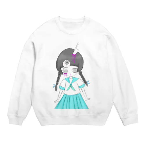 目玉がぁっ Crew Neck Sweatshirt