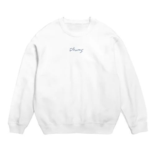plums 青字ロゴ Crew Neck Sweatshirt