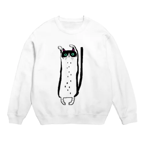 手足の柄がぷちぷちのねこはお腹もぷちぷち Crew Neck Sweatshirt