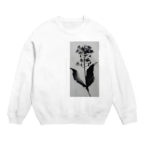 菜の花と蝶々 Crew Neck Sweatshirt