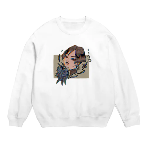 花と少女 Crew Neck Sweatshirt