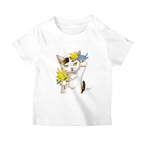 ミモザ小鳥びわ Regular Fit T-Shirt
