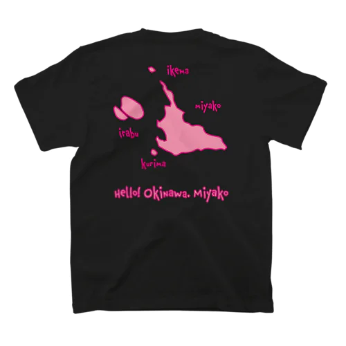 宮古島地図　ピンク [Hello!Okinawa]  Regular Fit T-Shirt