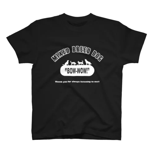 BOW-WOW!雑種犬(白) Regular Fit T-Shirt