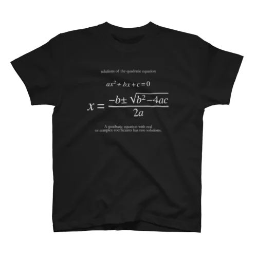 ２次方程式の解の公式：数式：高校数学 Regular Fit T-Shirt