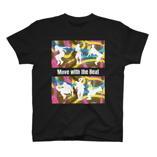 Move with the Beat~White Silhouette１ Regular Fit T-Shirt