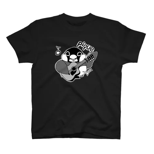 文鳥音楽ピケ（ギター白黒ver） Regular Fit T-Shirt