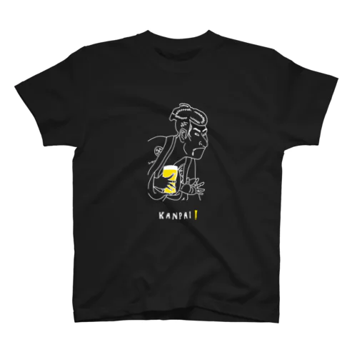 名画 × BEER（写楽）白線画 Regular Fit T-Shirt