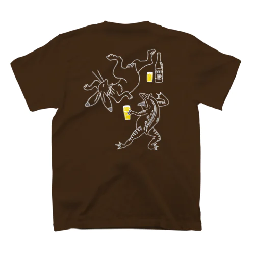 【両面プリント・左胸ロゴ入】名画 × BEER（鳥獣戯画）白線画 Regular Fit T-Shirt