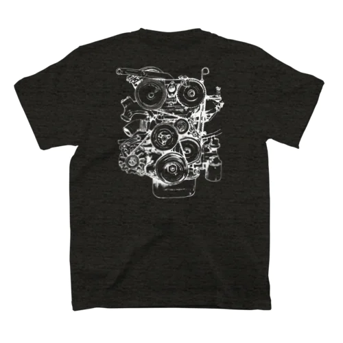 FIAT Engine white backprint Regular Fit T-Shirt